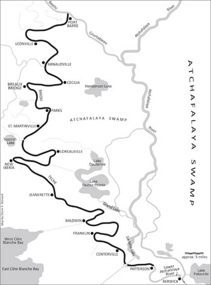 The entire length of Bayou Teche from Port Barre in the north to Patterson in - photo 6