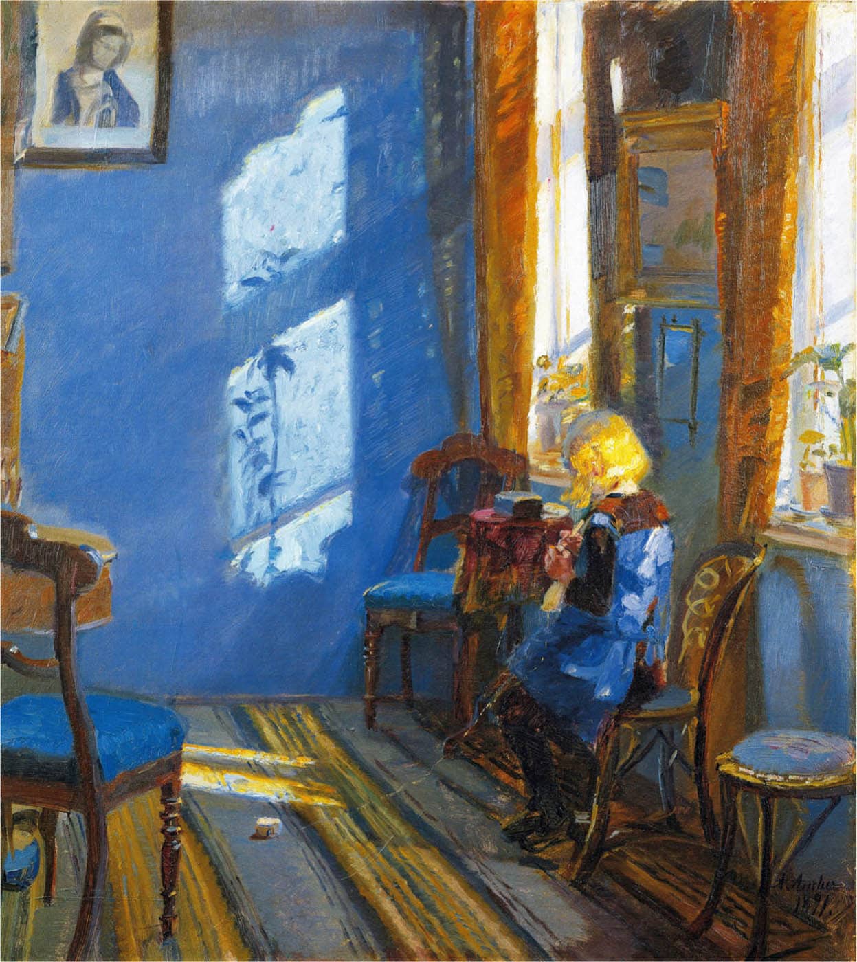 Anna Ancher Sunlight in the Blue Room 1895 oil on canvas 25 x 23 in 652 - photo 6