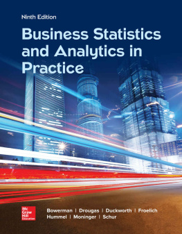 Bowerman Bruce - Business Statistics and Analytics in Practice