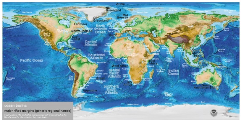Figure P1 Topographic map of the world with the major ocean basins rifted - photo 3
