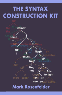 Mark Rosenfelder The Syntax Construction Kit