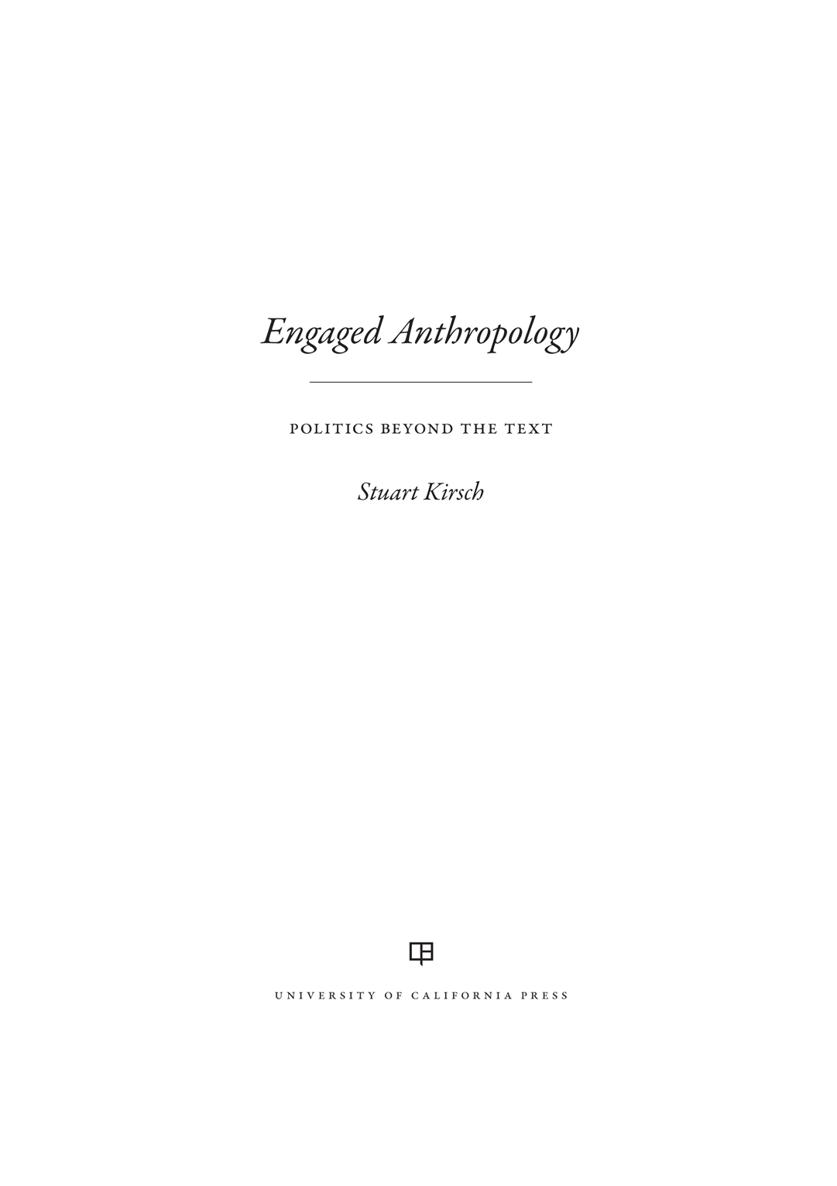 Engaged Anthropology Engaged Anthropology POLITICS BEYOND THE TEXT - photo 1