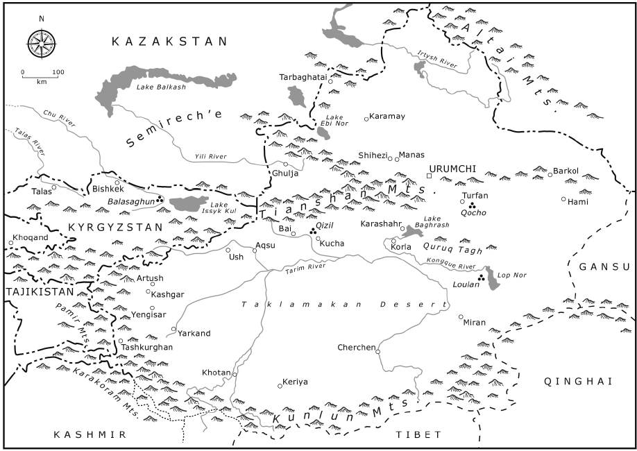 Map 1 The Xinjiang Region Map 2 Xinjiang China and Central Eurasia - photo 3