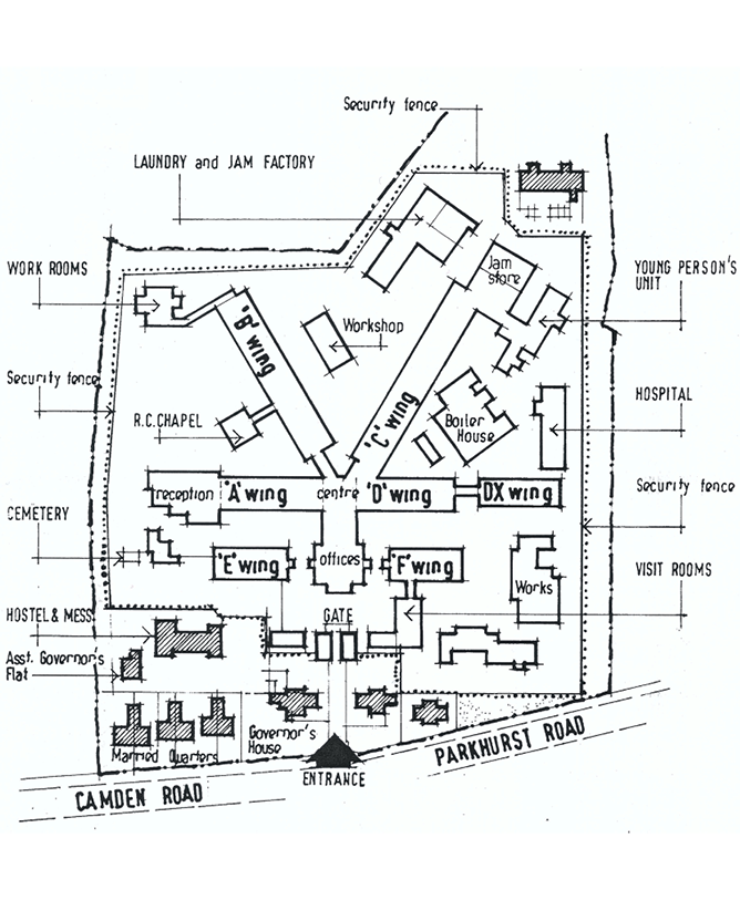 Site plan of the original old Holloway Prison taken from historical drawings - photo 3