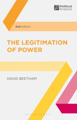 David Beetham The Legitimation of Power (Political Analysis)