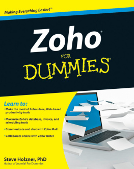 Steve Holzner - Zoho For Dummies