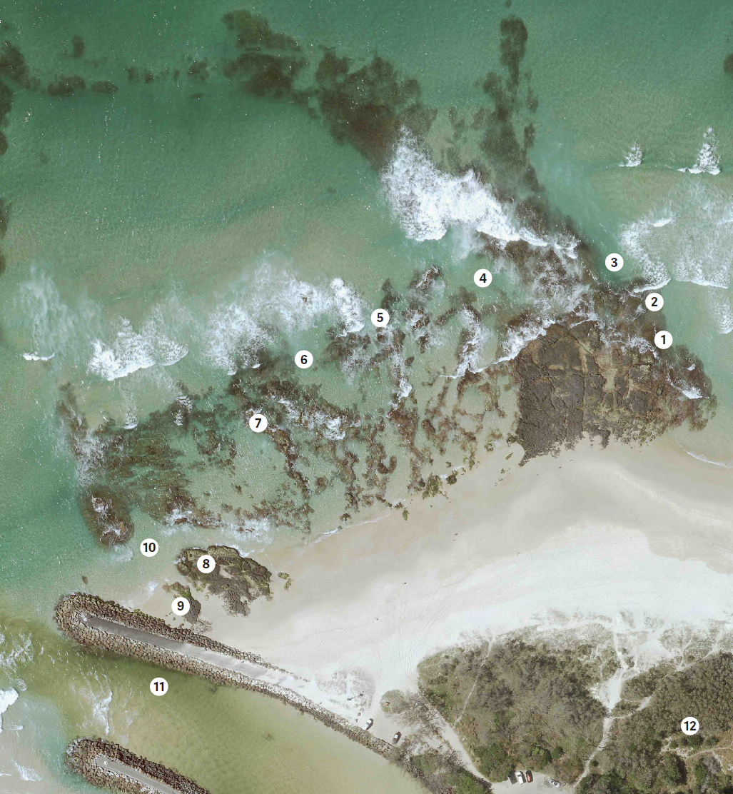 Aerial photo of what was left of the Kingscliff Rocks in 2018 A prevailing - photo 2