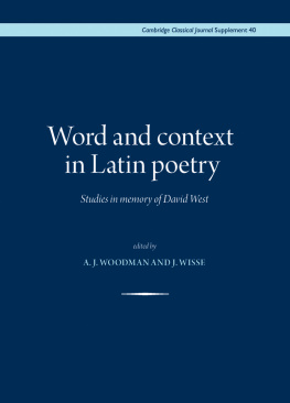 West David Word and Context in Latin Poetry