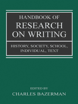 Bazerman Handbook of Research on Writing