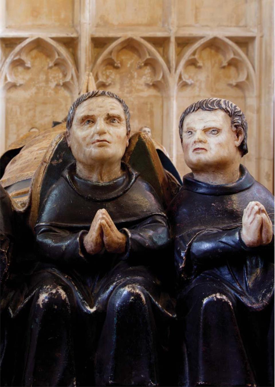 Detail of a Benedictine monk on the tomb of Bishop William Wykeham d 1404 - photo 8