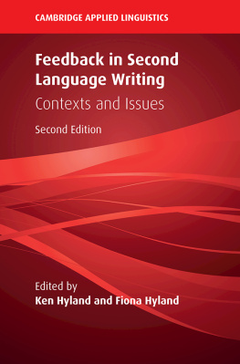 Hyland Ken (EDT) Feedback in Second Language Writing : Contexts and Issues