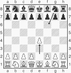 In this diagram Whites 1 e4 move is complete Black is about to reply 1Nf6 - photo 5