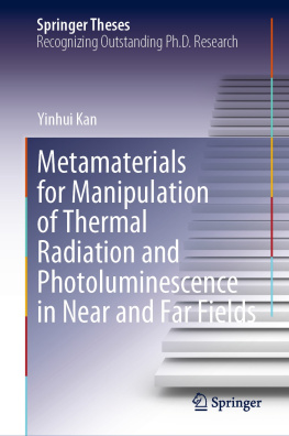 Yinhui Kan Metamaterials for Manipulation of Thermal Radiation and Photoluminescence in Near and Far Fields