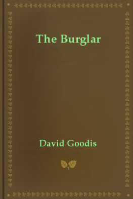 David Goodis The Burglar (Vintage Crime Black Lizard)