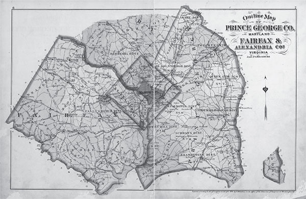 Outline Map of Prince George sic Co Maryland Fairfax Alexandria Cos - photo 5