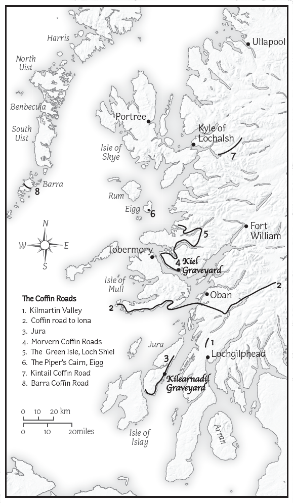 This map shows only the coffin roads and graveyards featured in the numbered - photo 4