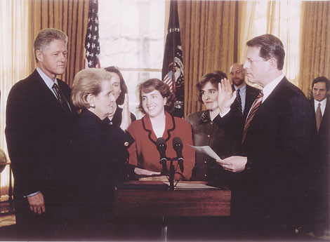 Madeleine Albright is sworn in as secretary of state by Vice President Al Gore - photo 1