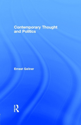 Ernest Gellner - Contemporary Thought and Politics (Selected Philosophical Themes)