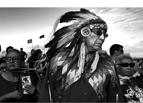 An elder of the Sacred Stone Camp appearing in support of the Standing Rock - photo 4