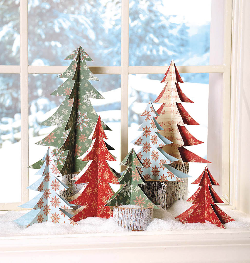 This forest of whimsical graphic scrapbook paper trees is easy and inexpensive - photo 8