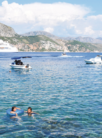 Amani and Anaiya enjoy a swim in the Adriatic off the Croatian coast - photo 5