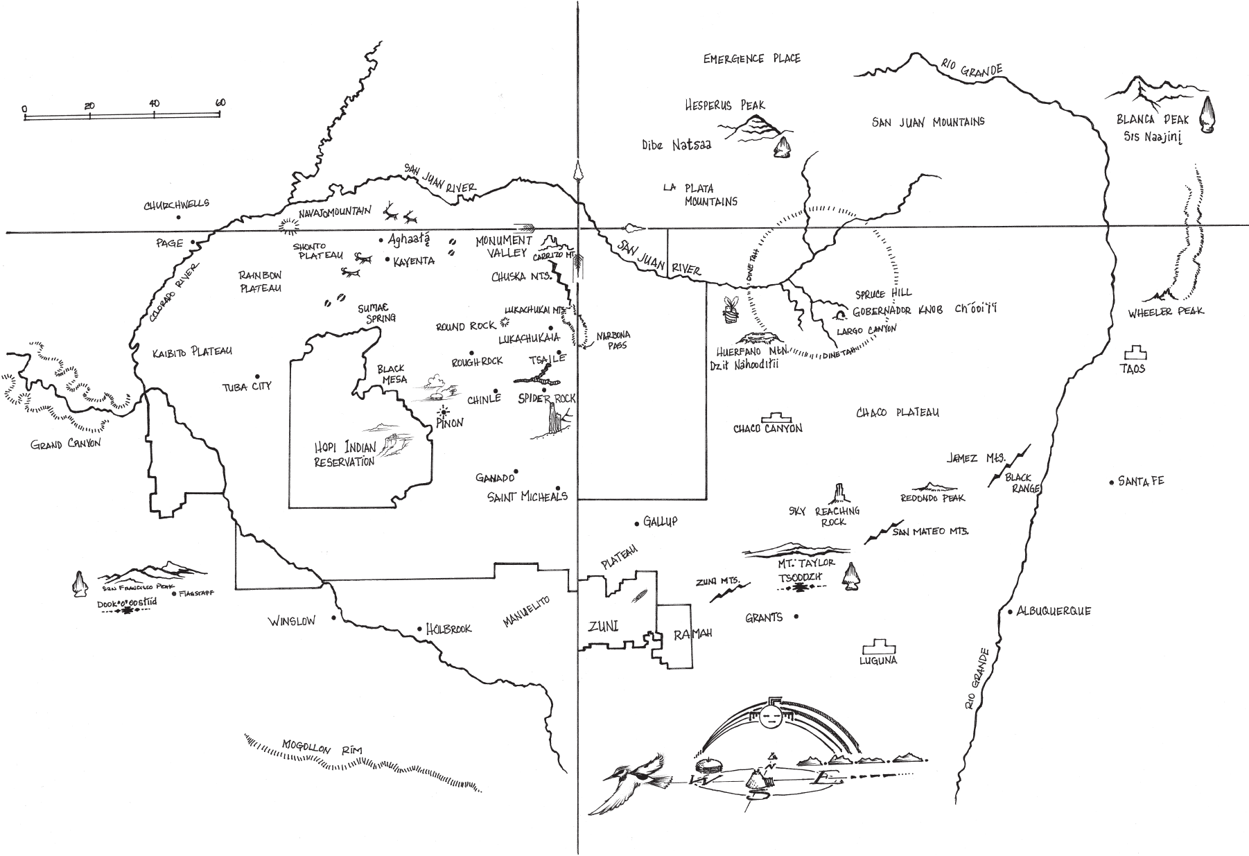 Map of Din Bikeyah Navajo country Illustration by Nolan Karras James - photo 7