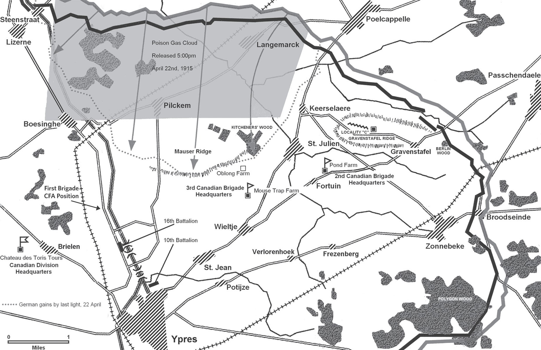 Ypres Salient map with 1st Brigade position MICHAEL DOROSH - photo 4