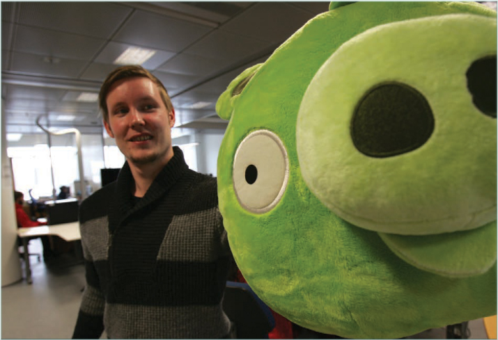 Rovio founder Niklas Hed poses with a plush green pig from Angry Birds Hed was - photo 6