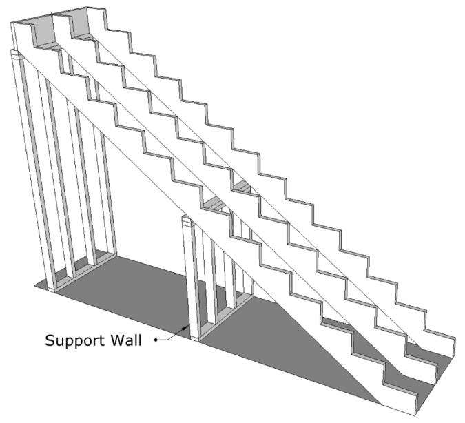 Stair stringers longer than 10 feetmight require supporting walls 2 x 4 can - photo 8