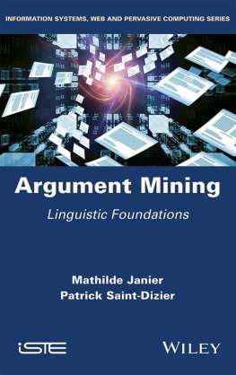 Mathilde Janier - Argument Mining: Linguistic Foundations