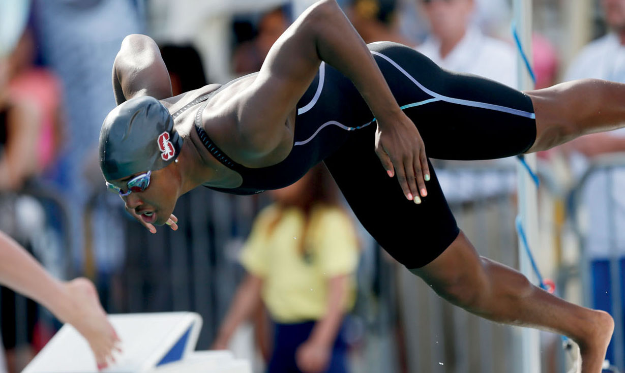 Simone dives into the pool at a meet in 2015 STUDIOUS SWIMMER As a student - photo 8