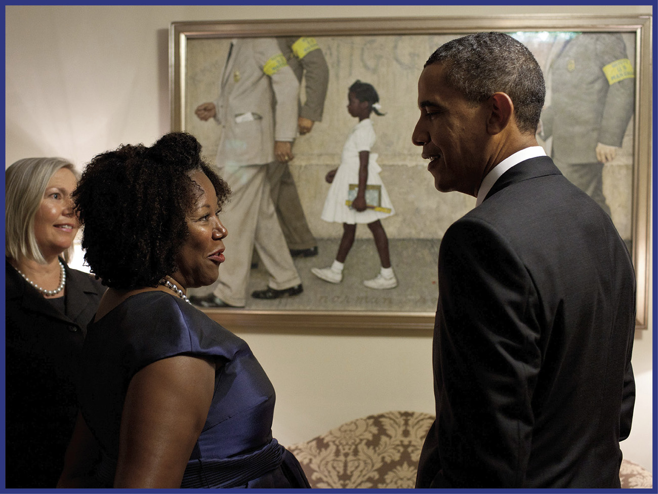 Ruby Bridges stood with President Obama in front of Rockwells painting of her - photo 8