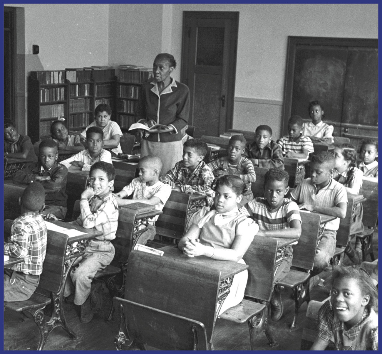 Students sat at desks in an all-black elementary school in Kansas in 1953 - photo 9