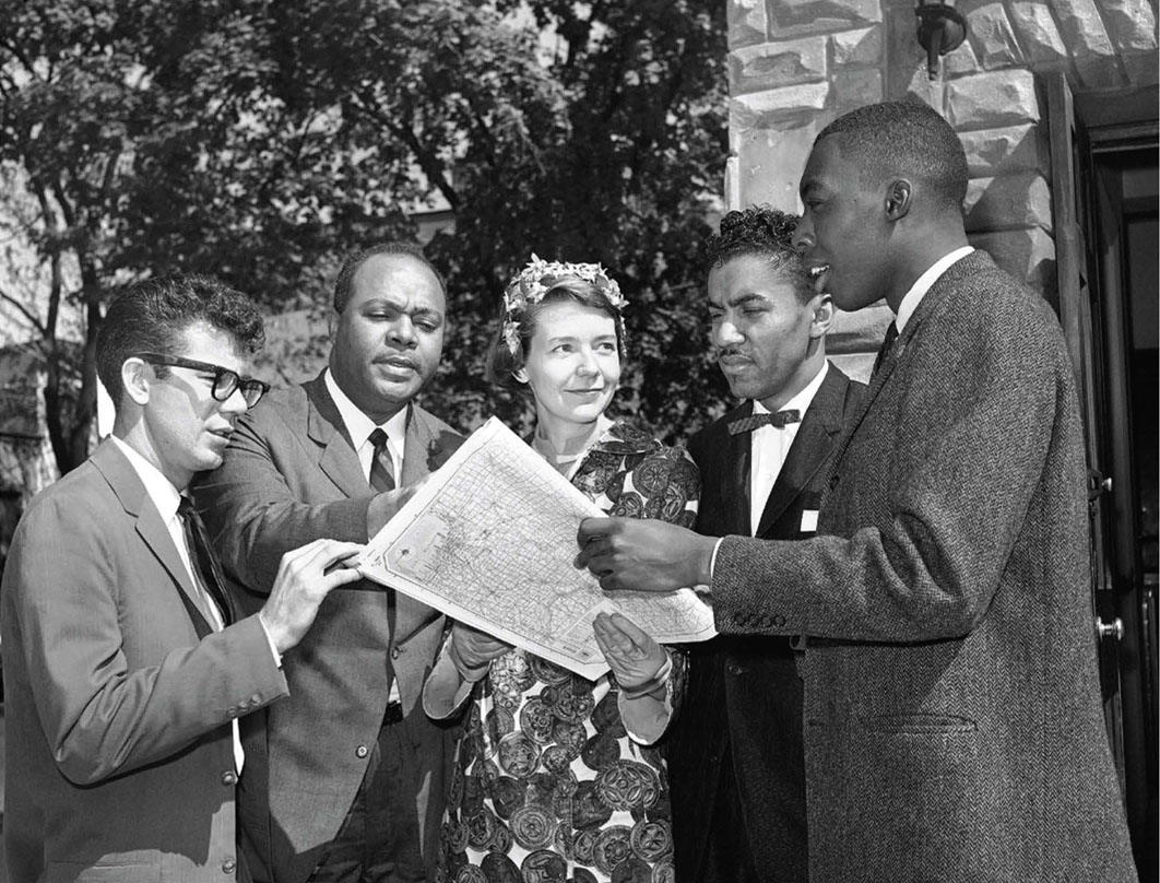 the Freedom Riders review a map of a bus route Two Lanes For nearly 100 years - photo 3