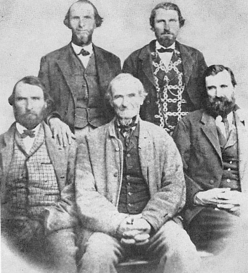 FIVE SONS OF JULIA HILLS JOHNSON Seated left to right George Washington - photo 3