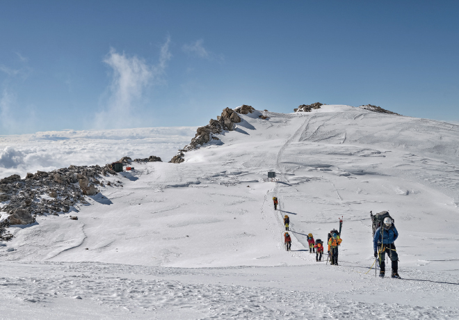 Expedition Denali approaches high camp at 17200 feet Photo courtesy Hudson - photo 17