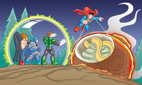 The Super Friends dashed to the impact site where the meteor had landed They - photo 9