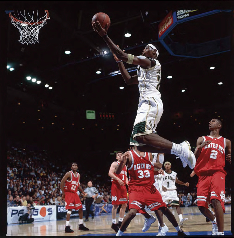 LeBron makes a layup to bring his high school team closer to victory at the - photo 6