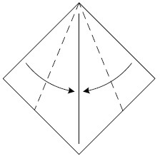 Fold the top two edges to lie even with the center crease Fold the point - photo 11