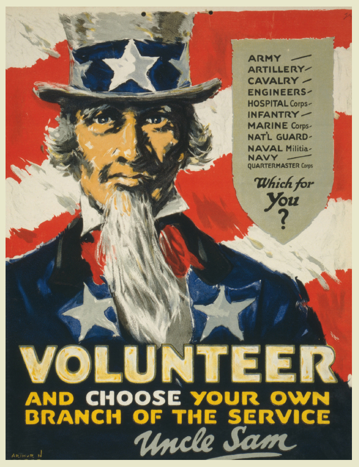 A recruitment poster urged men to volunteer for US military service At first - photo 8