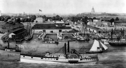 This 1863 lithographic view of Washington from the Sixth Street Wharf is pretty - photo 3