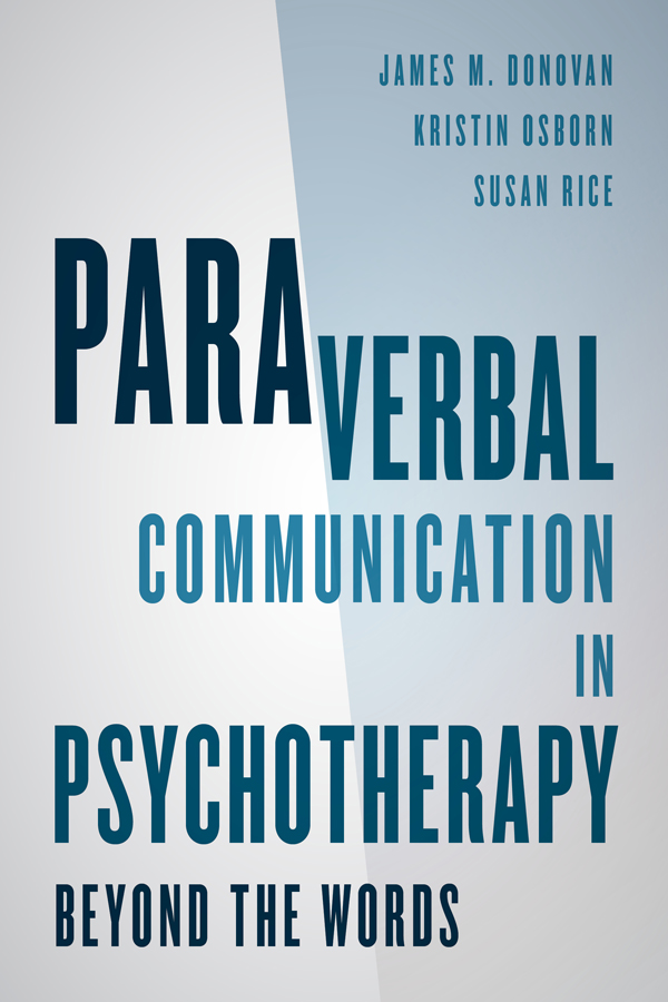 Paraverbal Communication in Psychotherapy Beyond the Words - image 1