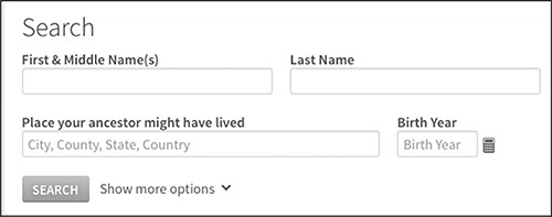 Basic search form Notice the calculator next to the Birth Year box If you - photo 2