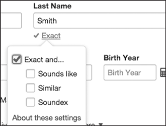 Changing the exactness settings for a name field What are the default settings - photo 5