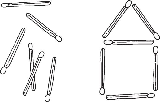 Both patterns are made with six matches but the one on the right is easier to - photo 12