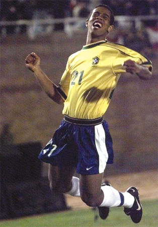 Image credit AP ImagesDaniel Jayo A young Ronaldinho jumps for joy after - photo 2