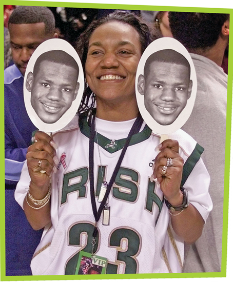 Gloria James shows off pictures of her son LeBron before a big game against - photo 4