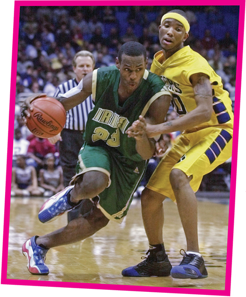 LeBron drives to the basket while playing for Akron St Vincent-St Marys in - photo 5
