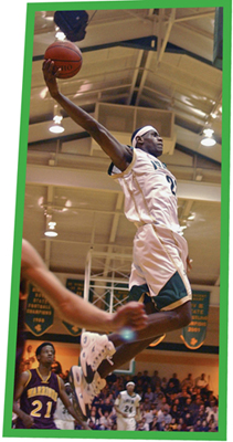 LeBron soars above the hoop during a high school game on January 24 2003 Soon - photo 6