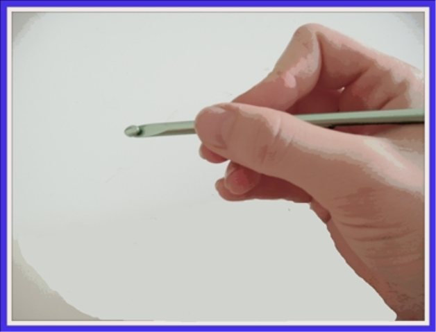 When using the knife hold your hand covers the crochet hook like this- - photo 4